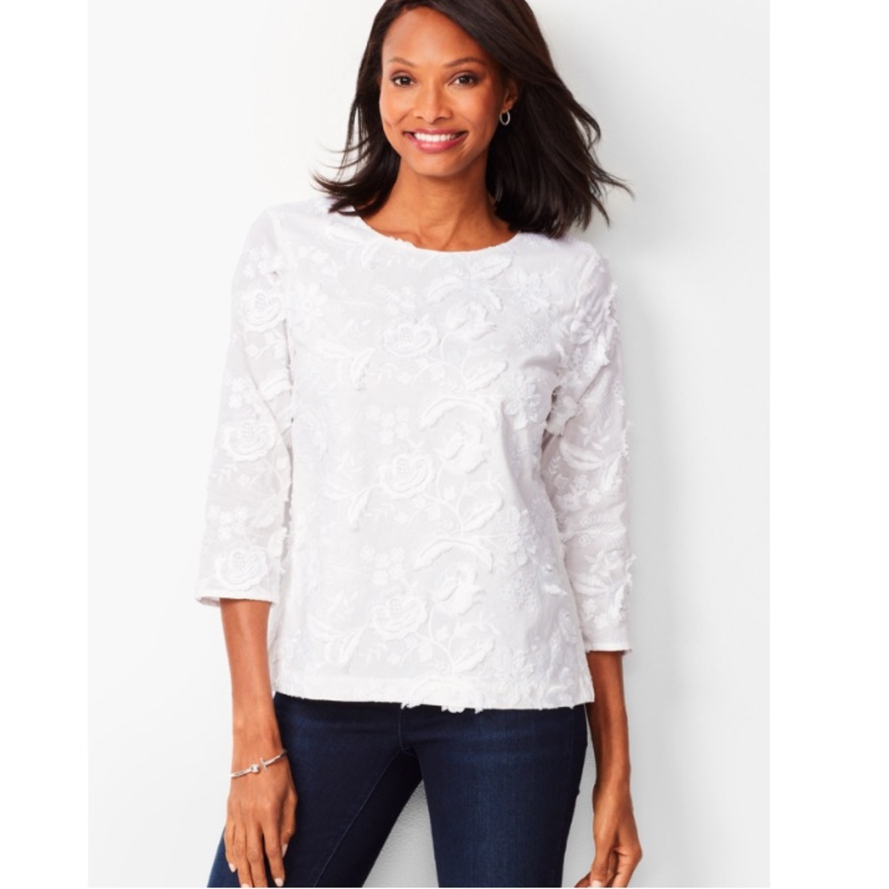 TALBOTS | FLORAL EMBROIDERY TOP